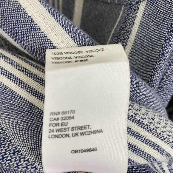 Maeve By Anthropologie Blue Stripe Boho Button Down Viscose Tunic - Picture 12 of 12